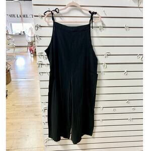 Andine Sleeveless Tie Shoulder Wide Leg Cropped Jumpsuit Black Women's One Size